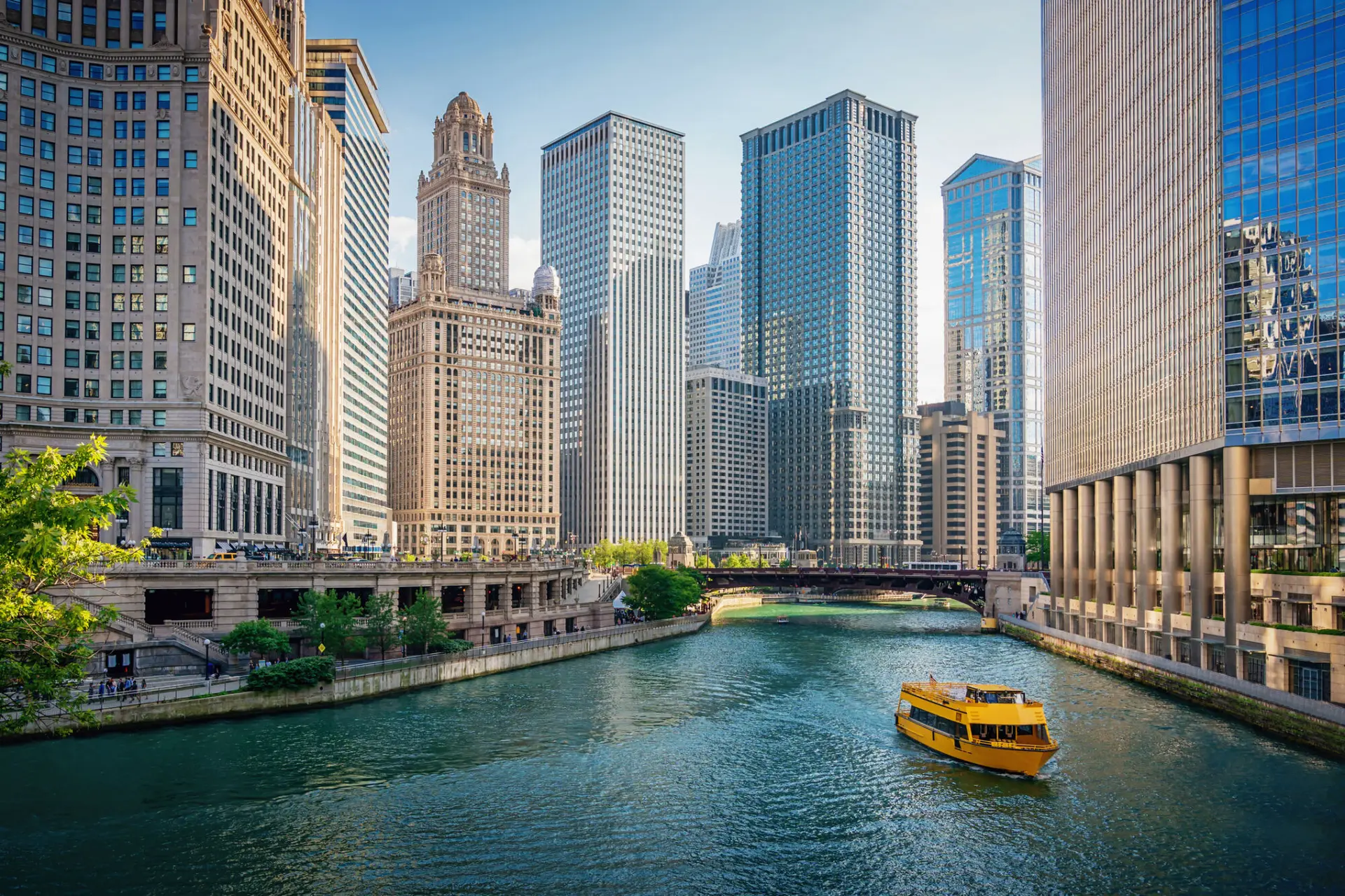 Image of Chicago's river cityscape.